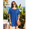 image:imageEkouaer Swimsuit Coverup for Women 2026 Short Sleeve Bathing Suit Cover Ups Beach Summer TShirt Dresses with PocketsBlue