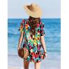 image:imageEkouaer Swimsuit Coverup for Women 2026 Short Sleeve Bathing Suit Cover Ups Beach Summer TShirt Dresses with PocketsColourful