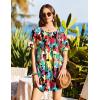 image:imageEkouaer Swimsuit Coverup for Women 2026 Short Sleeve Bathing Suit Cover Ups Beach Summer TShirt Dresses with PocketsColourful