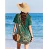 image:imageEkouaer Swimsuit Coverup for Women 2026 Short Sleeve Bathing Suit Cover Ups Beach Summer TShirt Dresses with PocketsGreen Floral