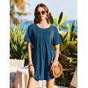 image:imageEkouaer Swimsuit Coverup for Women 2026 Short Sleeve Bathing Suit Cover Ups Beach Summer TShirt Dresses with PocketsGrey Blue