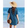 image:imageEkouaer Swimsuit Coverup for Women 2026 Short Sleeve Bathing Suit Cover Ups Beach Summer TShirt Dresses with PocketsGrey Blue