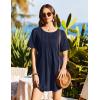 image:imageEkouaer Swimsuit Coverup for Women 2026 Short Sleeve Bathing Suit Cover Ups Beach Summer TShirt Dresses with PocketsNavy Blue