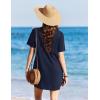 image:imageEkouaer Swimsuit Coverup for Women 2026 Short Sleeve Bathing Suit Cover Ups Beach Summer TShirt Dresses with PocketsNavy Blue