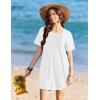 image:imageEkouaer Swimsuit Coverup for Women 2026 Short Sleeve Bathing Suit Cover Ups Beach Summer TShirt Dresses with PocketsWhite