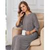 image:imageEkouaer Zipper Robes for Women 34 Sleeve Bathrobe Lightweight House Coats for Women with Pockets Long Moo Moo NightgownDeep Gray