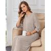 image:imageEkouaer Zipper Robes for Women 34 Sleeve Bathrobe Lightweight House Coats for Women with Pockets Long Moo Moo NightgownKhaki