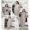 image:imageEkouaer Zipper Robes for Women 34 Sleeve Bathrobe Lightweight House Coats for Women with Pockets Long Moo Moo NightgownKhaki