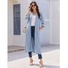 image:imageEkouaer Zipper Robes for Women 34 Sleeve Bathrobe Lightweight House Coats for Women with Pockets Long Moo Moo NightgownLight Blue