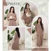 image:imageEkouaer Zipper Robes for Women 34 Sleeve Bathrobe Lightweight House Coats for Women with Pockets Long Moo Moo NightgownLight Brown
