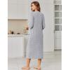 image:imageEkouaer Zipper Robes for Women 34 Sleeve Bathrobe Lightweight House Coats for Women with Pockets Long Moo Moo NightgownLight Gray