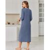 image:imageEkouaer Zipper Robes for Women 34 Sleeve Bathrobe Lightweight House Coats for Women with Pockets Long Moo Moo NightgownNavy Blue