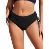 image:imageEkouaer Bikini Bottoms for Women Mid Waist Swim Bottom Full Coverage Swim Bathing Suit Bottom Adjustable Side Tie Swim ShortsBlack