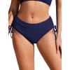 image:imageEkouaer Bikini Bottoms for Women Mid Waist Swim Bottom Full Coverage Swim Bathing Suit Bottom Adjustable Side Tie Swim ShortsNavy Blue