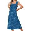 image:imageEkouaer Cotton Nightgowns for Women Long Sleeveless Night Gown Victorian Sleep dress Soft Night Dress Ladies SleepwearDog Footprints