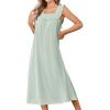 image:imageEkouaer Cotton Nightgowns for Women Long Sleeveless Night Gown Victorian Sleep dress Soft Night Dress Ladies SleepwearLight Green