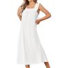image:imageEkouaer Cotton Nightgowns for Women Long Sleeveless Night Gown Victorian Sleep dress Soft Night Dress Ladies SleepwearWhite