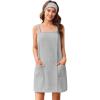 image:imageEkouaer Towel Wrap for Women Spa Bath Robe Lightweight Terry Cloth Wrap Adjustable Shower Robe with Headband SXLGrey