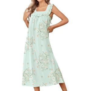 image:imageEkouaer Cotton Nightgowns for Women Long Sleeveless Night Gown Victorian Sleep dress Soft Night Dress Ladies SleepwearLittle Daisy