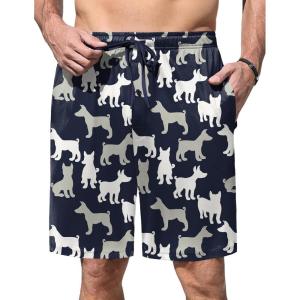 image:imageEkouaer Mens Pajama Shorts Soft Sleepwear Bottoms Elastic Waistband Loungewear Breathable Men Shorts with PocketsNavy Dogs
