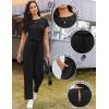 image:imageEkouaer Jumpsuits for Women 2026 Summer Casual Round Neck Pleated Front Womens Rompers With Pockets Vacation OutfitsBlack