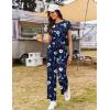 image:imageEkouaer Jumpsuits for Women 2026 Summer Casual Round Neck Pleated Front Womens Rompers With Pockets Vacation OutfitsBlue Floral