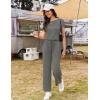 image:imageEkouaer Jumpsuits for Women 2026 Summer Casual Round Neck Pleated Front Womens Rompers With Pockets Vacation OutfitsDark Gray