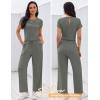 image:imageEkouaer Jumpsuits for Women 2026 Summer Casual Round Neck Pleated Front Womens Rompers With Pockets Vacation OutfitsDark Gray
