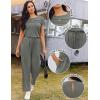 image:imageEkouaer Jumpsuits for Women 2026 Summer Casual Round Neck Pleated Front Womens Rompers With Pockets Vacation OutfitsDark Gray