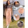 image:imageEkouaer Jumpsuits for Women 2026 Summer Casual Round Neck Pleated Front Womens Rompers With Pockets Vacation OutfitsTiedye Greycoral