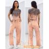 image:imageEkouaer Jumpsuits for Women 2026 Summer Casual Round Neck Pleated Front Womens Rompers With Pockets Vacation OutfitsTiedye Greycoral