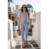 image:imageEkouaer Jumpsuits for Women Casual Summer Sleeveless 2026 Ribbed One Piece Romper Dressy Vacation Clothes Travel OutfitsLight Blue