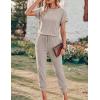 image:imageEkouaer Jumpsuits for Women Dressy Summer Romper Ribbed Knit Casual Travel Outfits 2026 Vacation Beach ClothesBeige