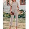 image:imageEkouaer Jumpsuits for Women Dressy Summer Romper Ribbed Knit Casual Travel Outfits 2026 Vacation Beach ClothesBeige
