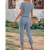 image:imageEkouaer Jumpsuits for Women Dressy Summer Romper Ribbed Knit Casual Travel Outfits 2026 Vacation Beach ClothesBlue