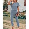 image:imageEkouaer Jumpsuits for Women Dressy Summer Romper Ribbed Knit Casual Travel Outfits 2026 Vacation Beach ClothesBlue