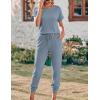 image:imageEkouaer Jumpsuits for Women Dressy Summer Romper Ribbed Knit Casual Travel Outfits 2026 Vacation Beach ClothesBlue