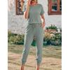 image:imageEkouaer Jumpsuits for Women Dressy Summer Romper Ribbed Knit Casual Travel Outfits 2026 Vacation Beach ClothesCeladon Green
