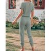 image:imageEkouaer Jumpsuits for Women Dressy Summer Romper Ribbed Knit Casual Travel Outfits 2026 Vacation Beach ClothesCeladon Green
