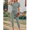 image:imageEkouaer Jumpsuits for Women Dressy Summer Romper Ribbed Knit Casual Travel Outfits 2026 Vacation Beach ClothesCeladon Green