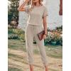 image:imageEkouaer Jumpsuits for Women Dressy Summer Romper Ribbed Knit Casual Travel Outfits 2026 Vacation Beach ClothesCoffee