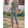 image:imageEkouaer Jumpsuits for Women Dressy Summer Romper Ribbed Knit Casual Travel Outfits 2026 Vacation Beach ClothesDark Olive