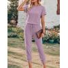 image:imageEkouaer Jumpsuits for Women Dressy Summer Romper Ribbed Knit Casual Travel Outfits 2026 Vacation Beach ClothesDark Purple
