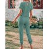 image:imageEkouaer Jumpsuits for Women Dressy Summer Romper Ribbed Knit Casual Travel Outfits 2026 Vacation Beach ClothesGreen