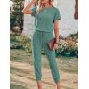 image:imageEkouaer Jumpsuits for Women Dressy Summer Romper Ribbed Knit Casual Travel Outfits 2026 Vacation Beach ClothesGreen