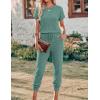 image:imageEkouaer Jumpsuits for Women Dressy Summer Romper Ribbed Knit Casual Travel Outfits 2026 Vacation Beach ClothesGreen