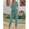 image:imageEkouaer Jumpsuits for Women Dressy Summer Romper Ribbed Knit Casual Travel Outfits 2026 Vacation Beach ClothesGreen