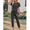 image:imageEkouaer Jumpsuits for Women Dressy Summer Romper Ribbed Knit Casual Travel Outfits 2026 Vacation Beach ClothesGrey
