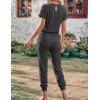 image:imageEkouaer Jumpsuits for Women Dressy Summer Romper Ribbed Knit Casual Travel Outfits 2026 Vacation Beach ClothesGrey