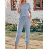 image:imageEkouaer Jumpsuits for Women Dressy Summer Romper Ribbed Knit Casual Travel Outfits 2026 Vacation Beach ClothesLight Blue